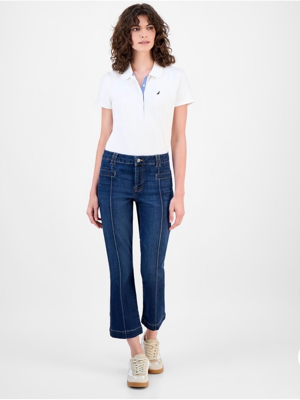 Nautica Dark Blue Cropped Flare Jeans Size 8 NWT
